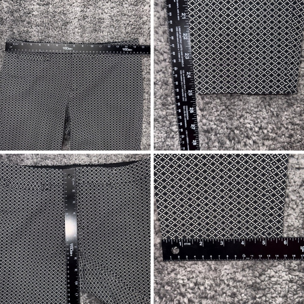 Banana Republic Women Pants 6R W31 L25 Black White Geometric Print Ankle Stretch - Picture 3 of 8